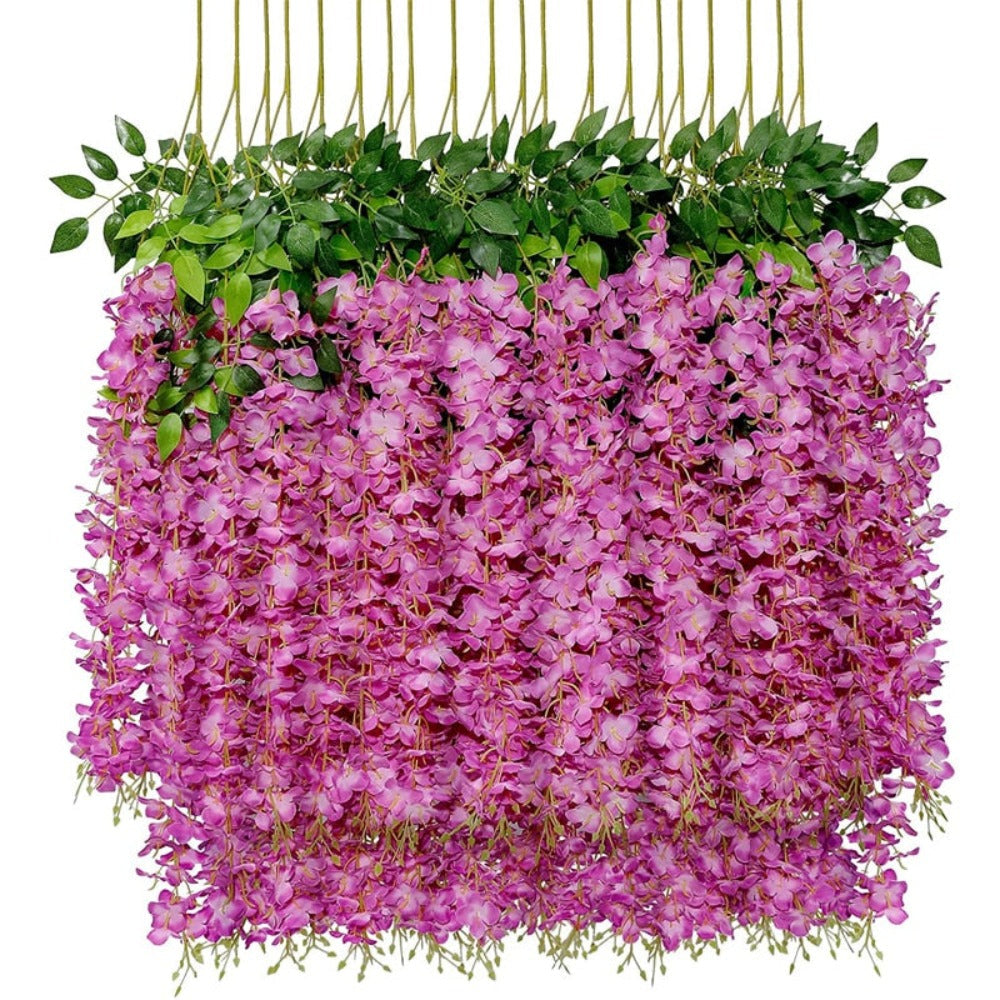 12 Floral Plastic Wisteria Pieces for Party Decoration