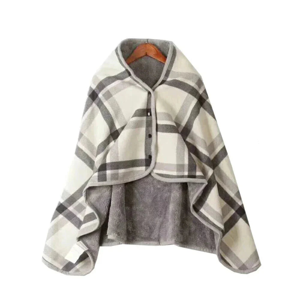 Double Layered Checkered Blanket with Versatile Functions