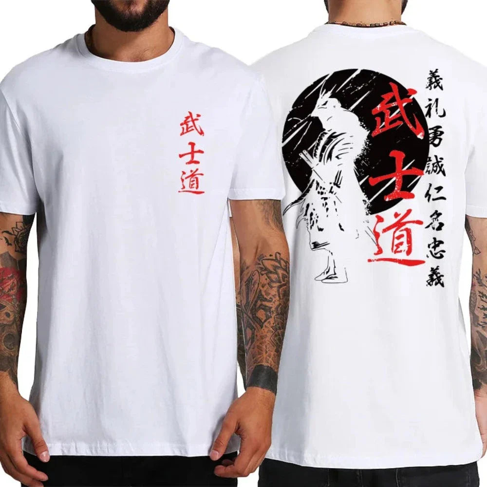Samurai-Inspired Short Sleeve Tee for Men