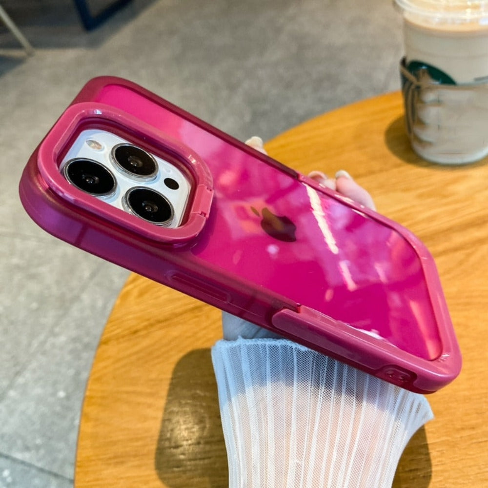 Clear Stand Case for iPhone with Transparent Design