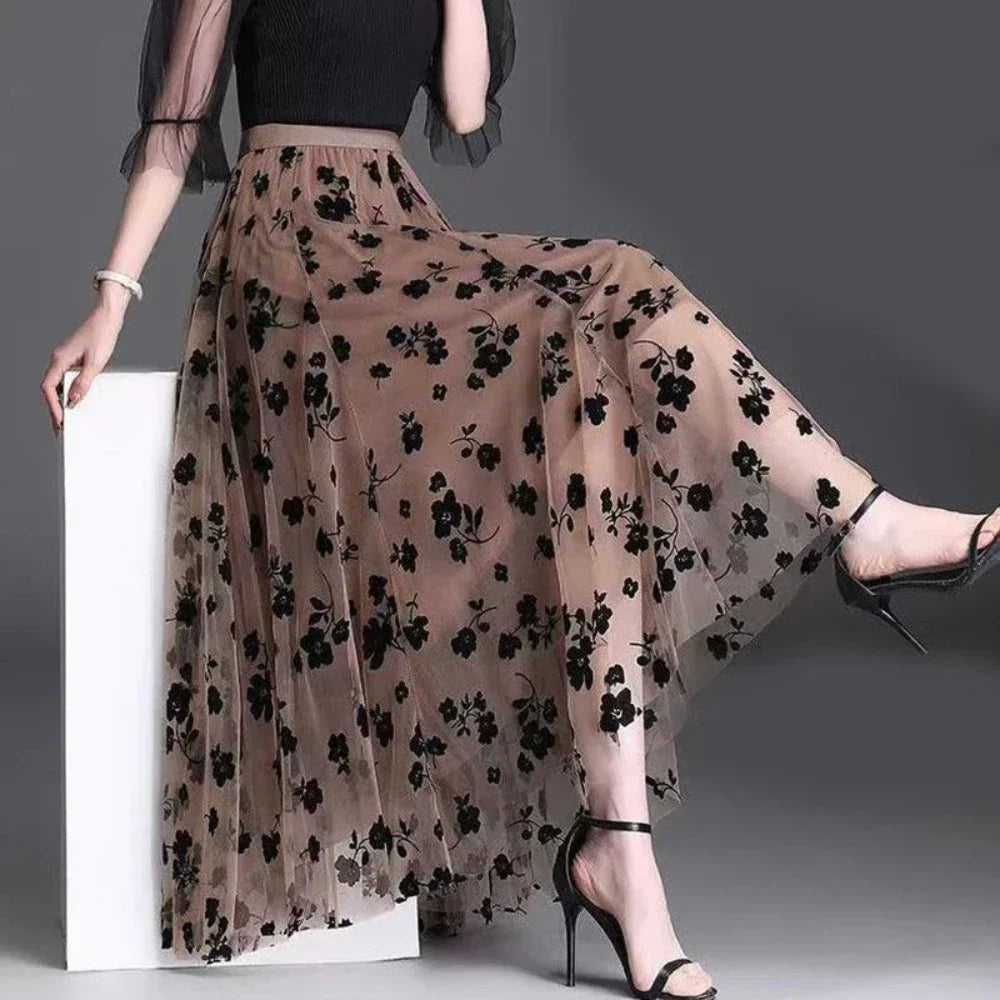 High Waisted Elastic Women's A-Line Skirt