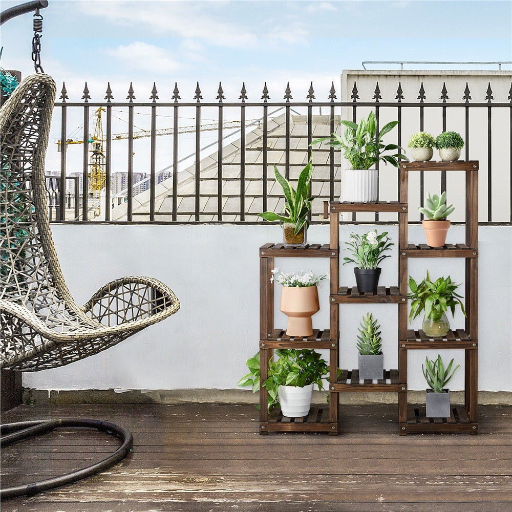 Wooden Plant Stand with 7 Tiers