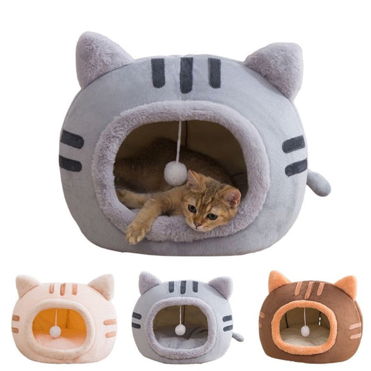 Cute Feline Head Pet Bed
