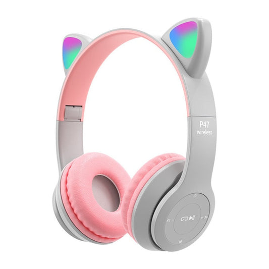 LED Bluetooth Headphones with Cat Ear Design