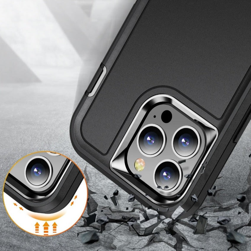 Shock-Resistant Phone Case with Full Coverage and Built-In Stand