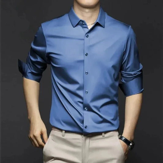 Wrinkle-Free Men's Shirt with Button Front