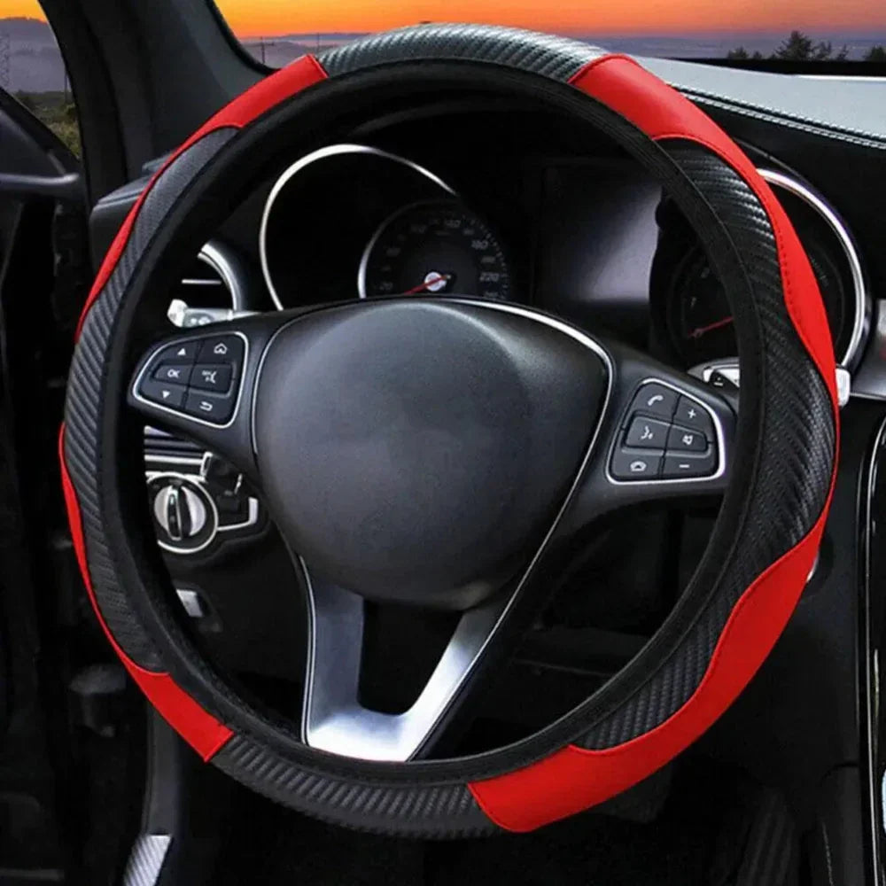 15" Faux Leather Steering Wheel Wrap