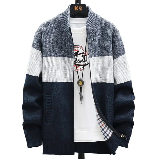 Zip-Up Sweater Jacket for Men's Casual Wear