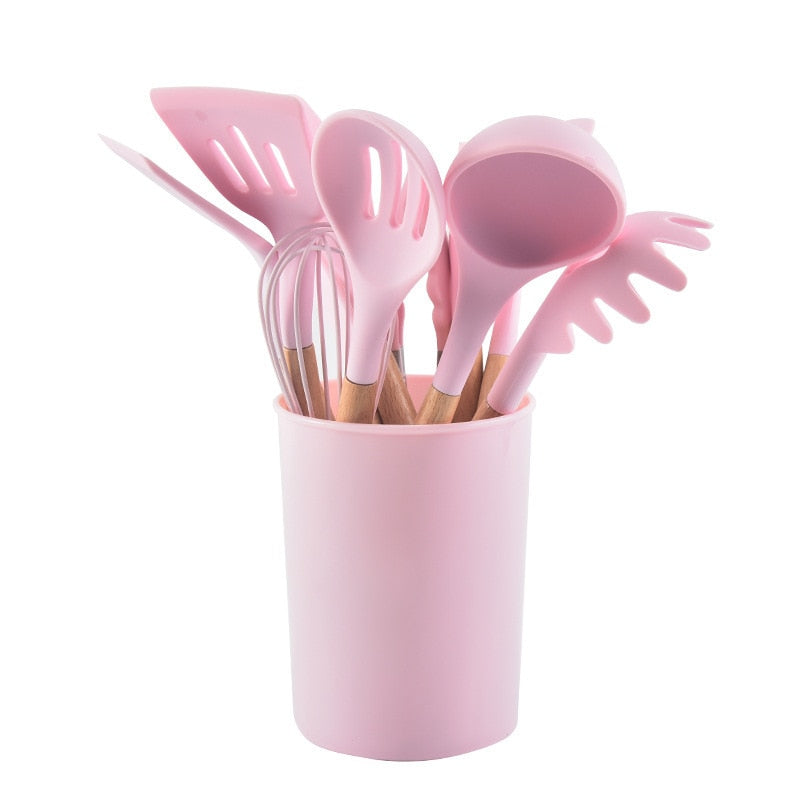 12-Piece Set of Silicone Kitchen Utensils