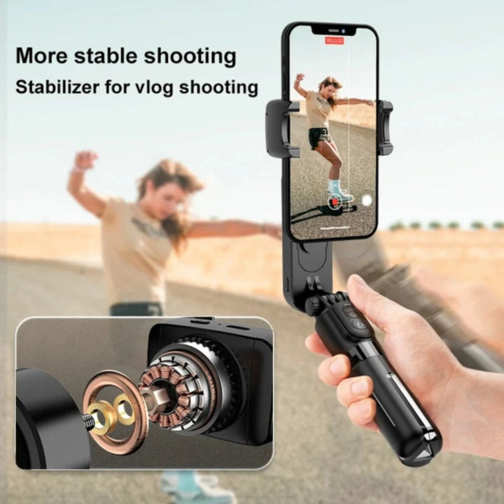 Bluetooth Selfie Stick with Portable Gimbal and Selfie Light