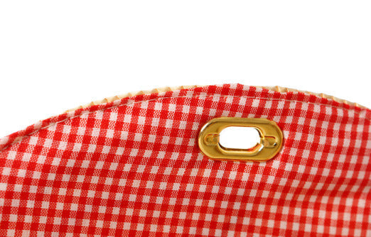 Chain-Accented Cherry Tote Bag