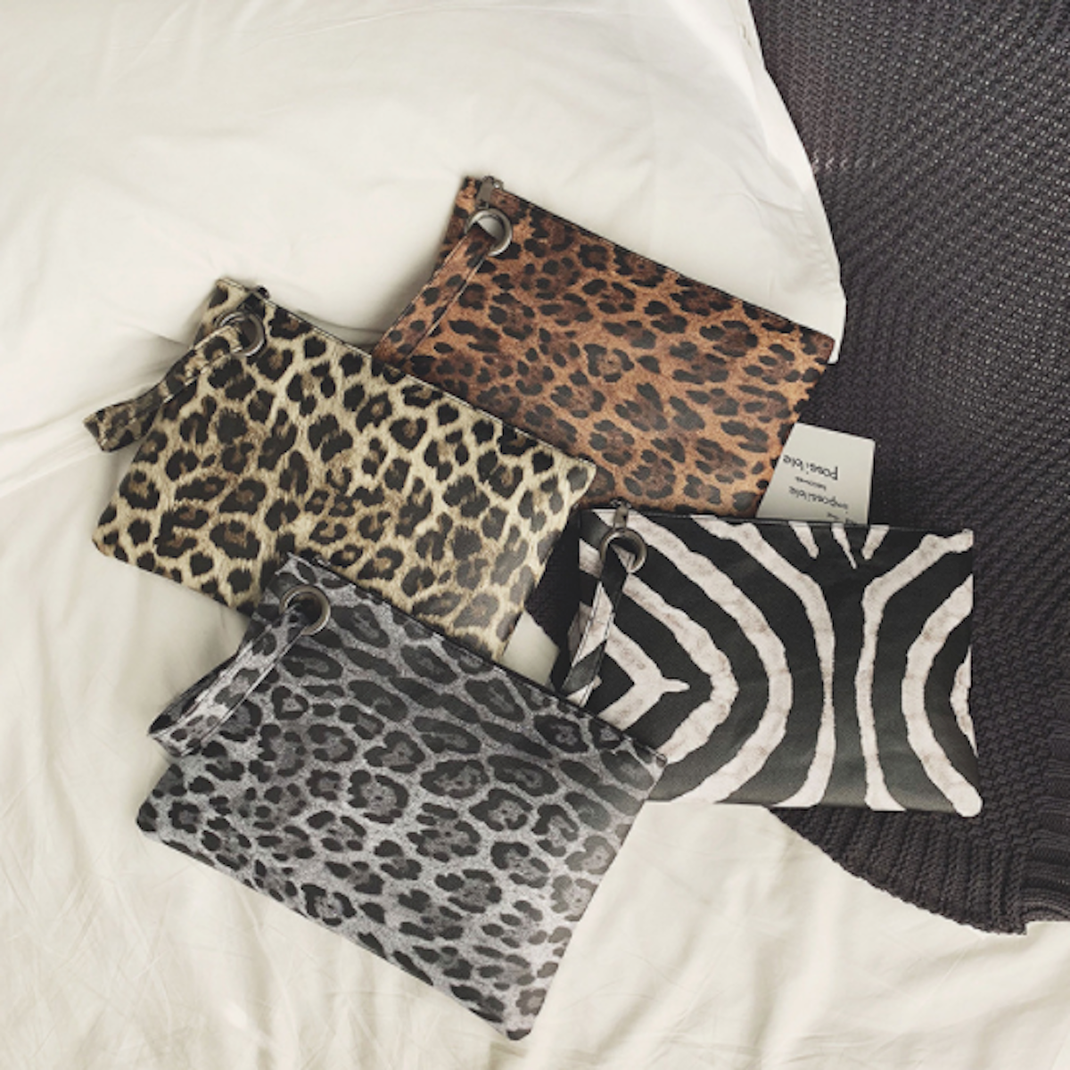 Leopard Pattern Faux Leather Women's Envelope Clutch