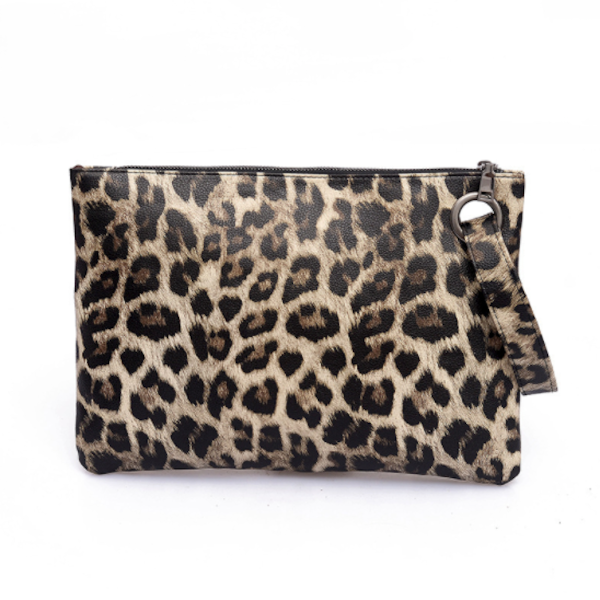 Leopard Pattern Faux Leather Women's Envelope Clutch