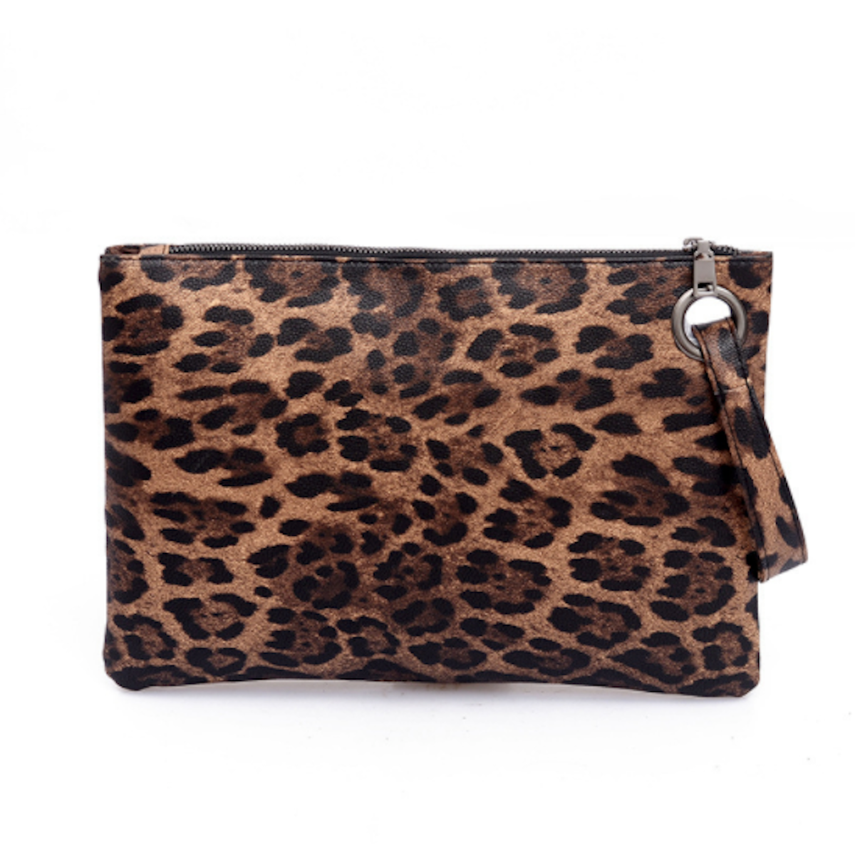 Leopard Pattern Faux Leather Women's Envelope Clutch