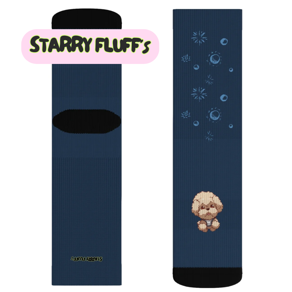 Pookie Poodle Space Adventure Novelty Socks by Starry Fluff