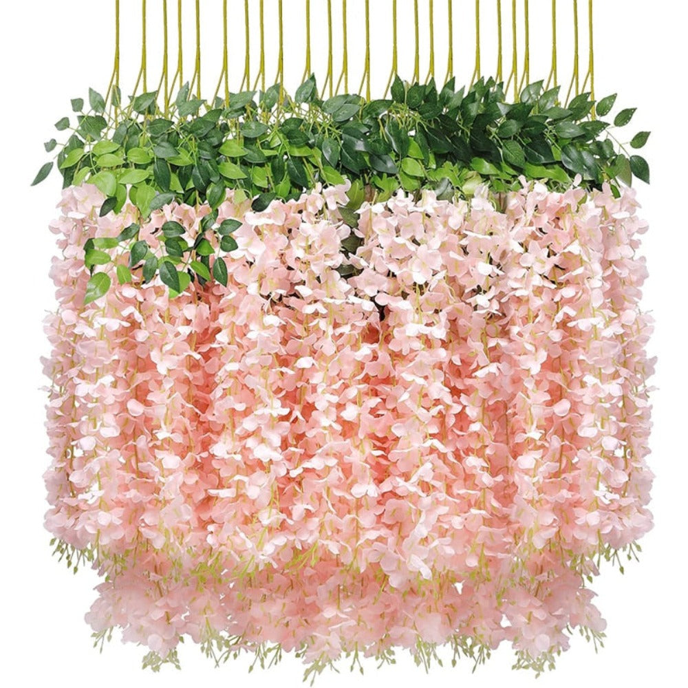 12 Floral Plastic Wisteria Pieces for Party Decoration