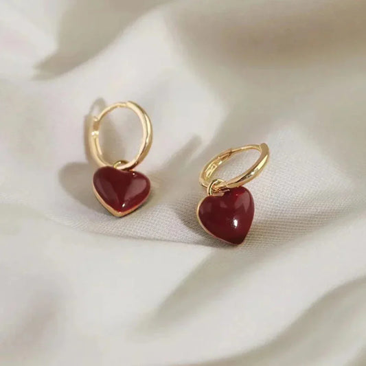 Heart-shaped Vintage Drop Earrings