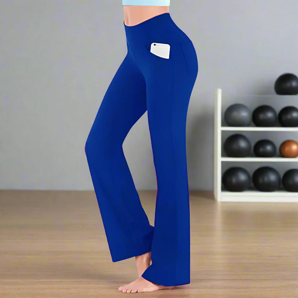 Flattering Straight Flare Yoga Leggings with a High Waist