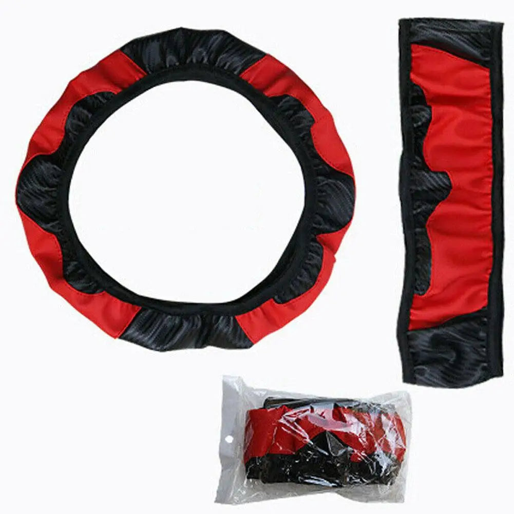 15" Faux Leather Steering Wheel Wrap