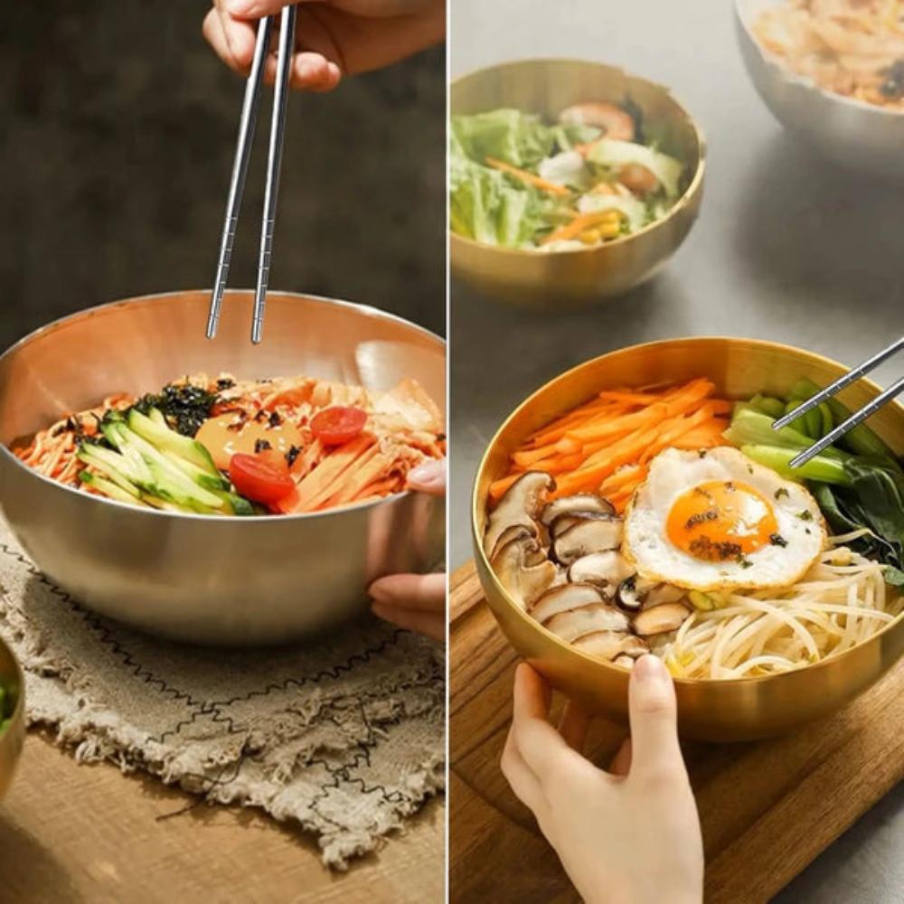 Set of 5 Pairs of Stainless Steel Chopsticks from Korea