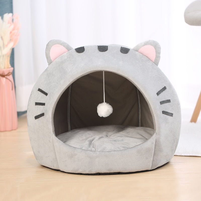 Pet House with Charming Feline Mouth Design