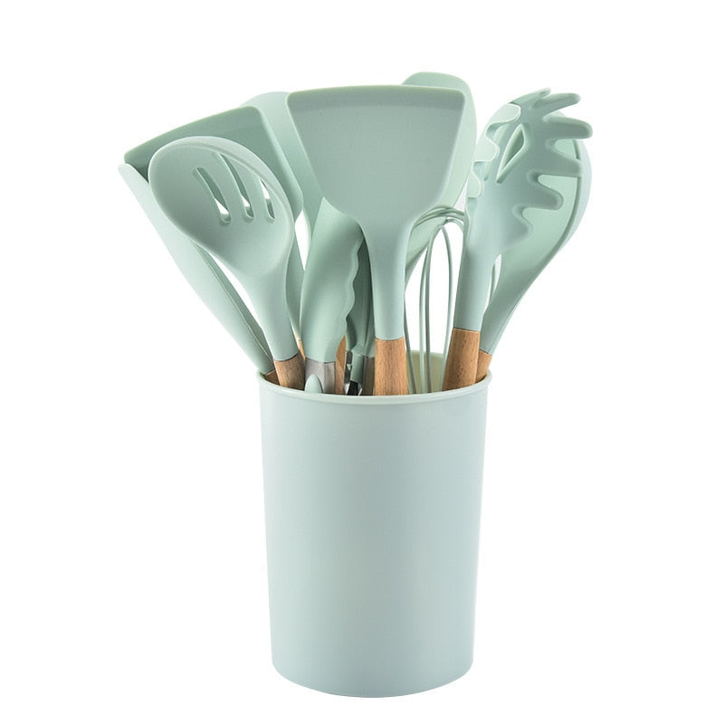 12-Piece Set of Silicone Kitchen Utensils