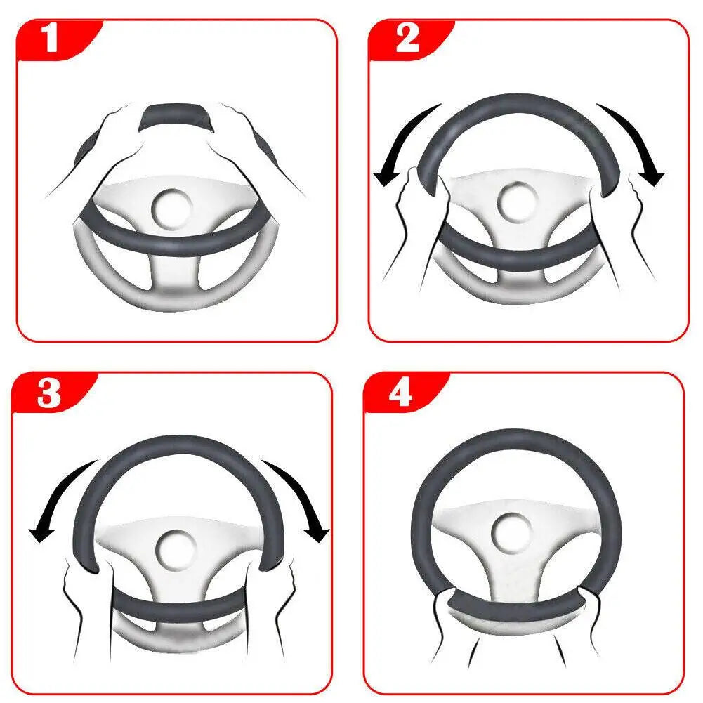 15" Faux Leather Steering Wheel Wrap