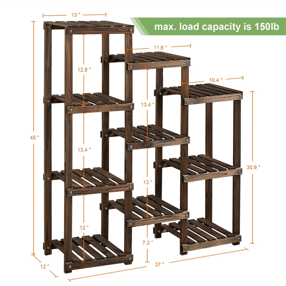 Wooden Plant Stand with 7 Tiers
