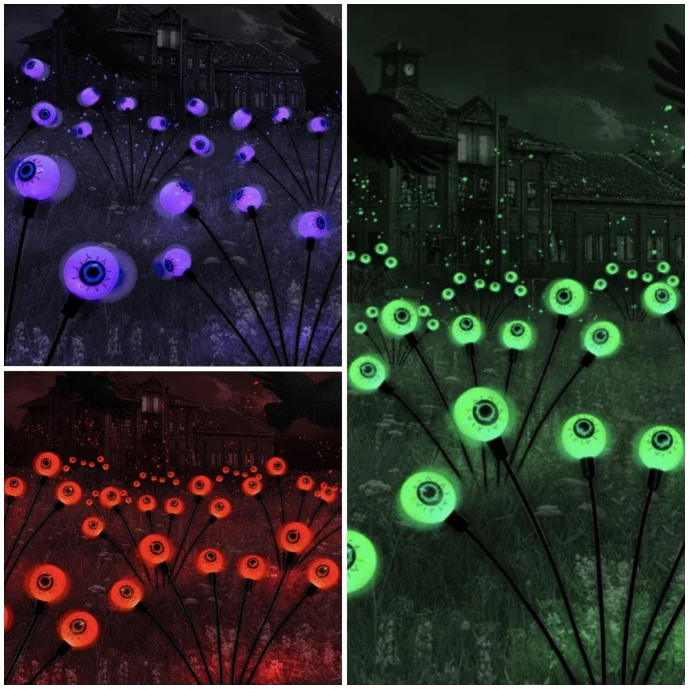 Set of 10 LED Solar Eye Ball Lights for Halloween (2 Packs)