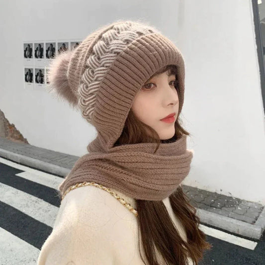 Warm Winter Scarf and Hat Set for Women