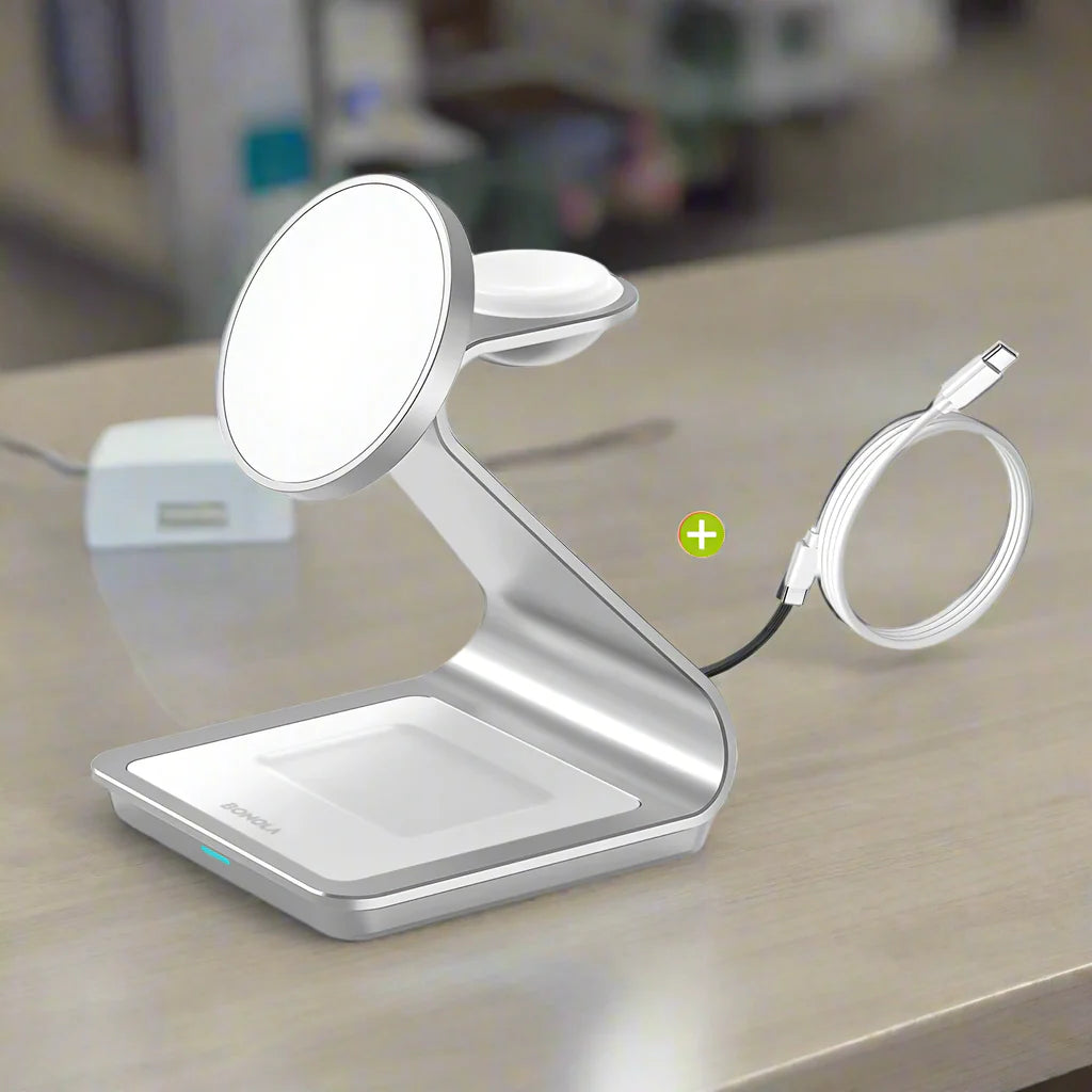 Apple Watch and iPhone 3 in 1 Wireless Charger with Magnetic Connectivity