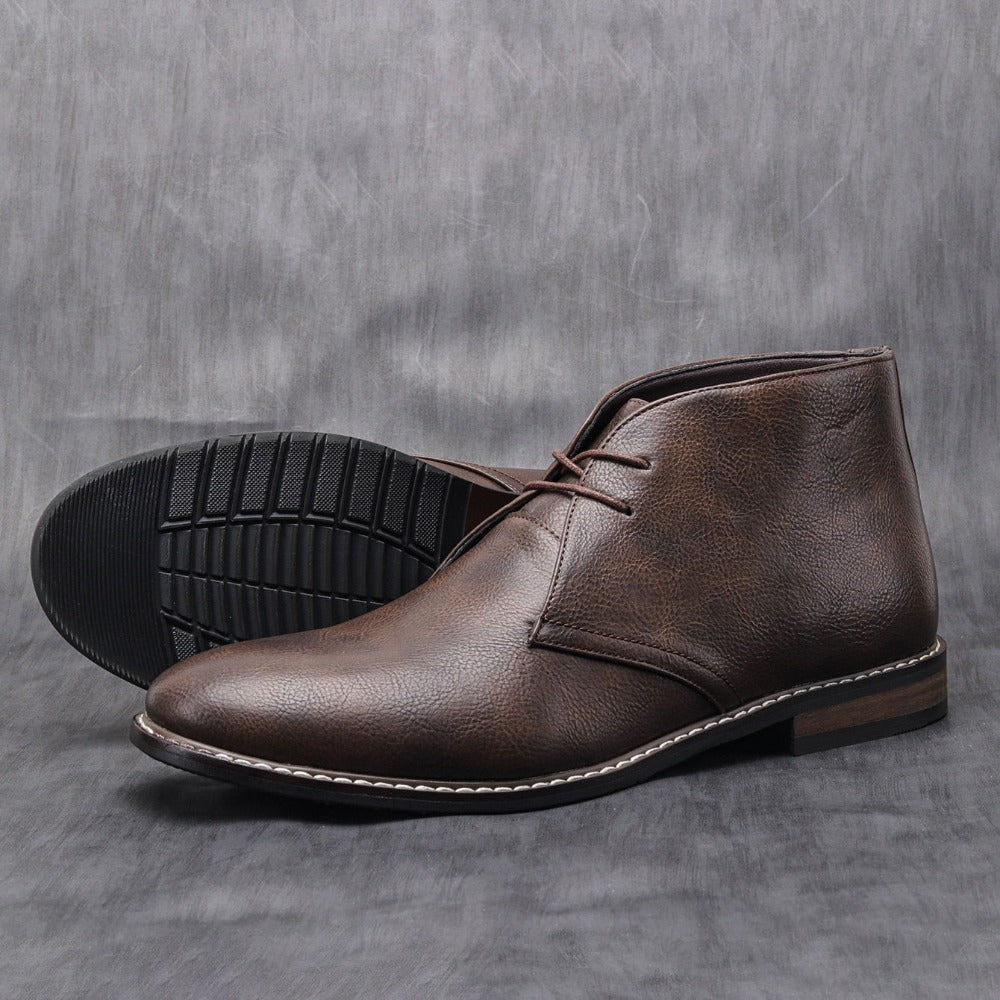 Classic Vegan Leather Ankle Boots for Men