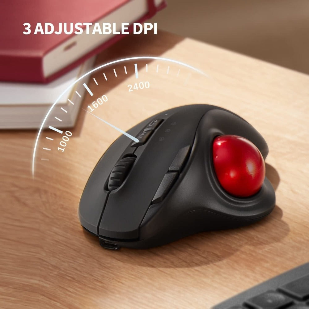 Dragon Wireless Trackball Mouse with 2.4Ghz and Bluetooth Connectivity