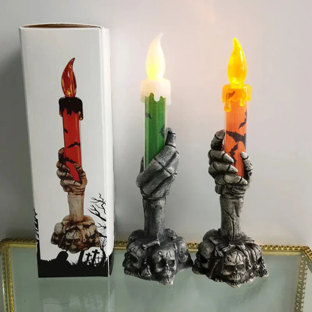 Ghostly Hand LED Candle: Spooky Halloween Decor