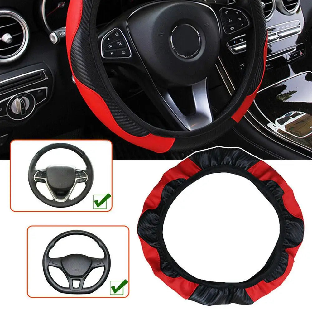 15" Faux Leather Steering Wheel Wrap