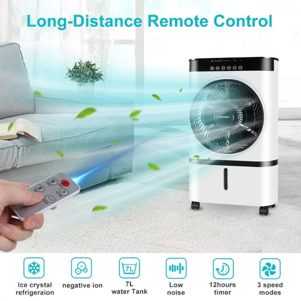 Remote-Controlled Portable Air Cooling Device with Evaporative Technology