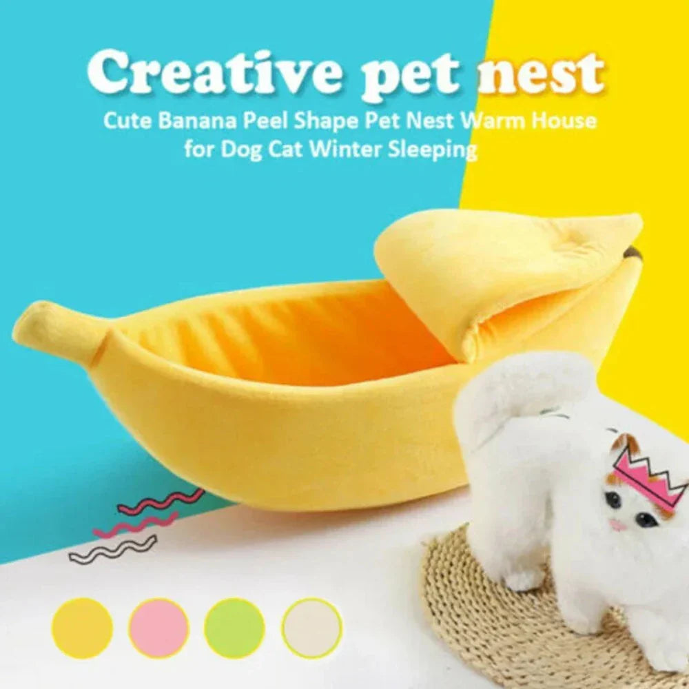 Pet Bed with a Banana Motif