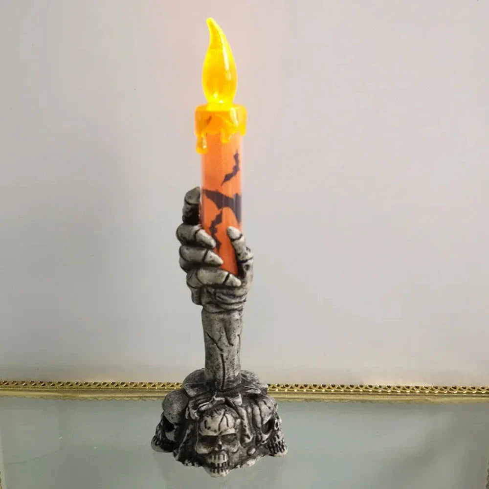 Ghostly Hand LED Candle: Spooky Halloween Decor