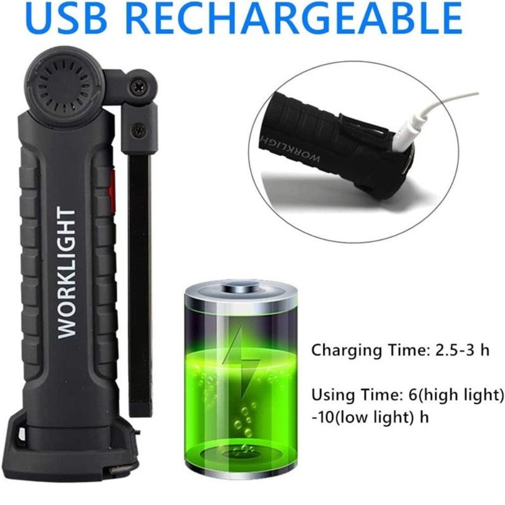 Magnetic Base Flashlight - Portable and Convenient