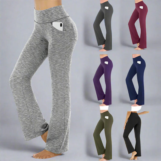 Flattering Straight Flare Yoga Leggings with a High Waist