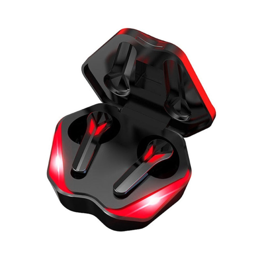 Bluetooth Earbuds with Fiery Red Dragon Design