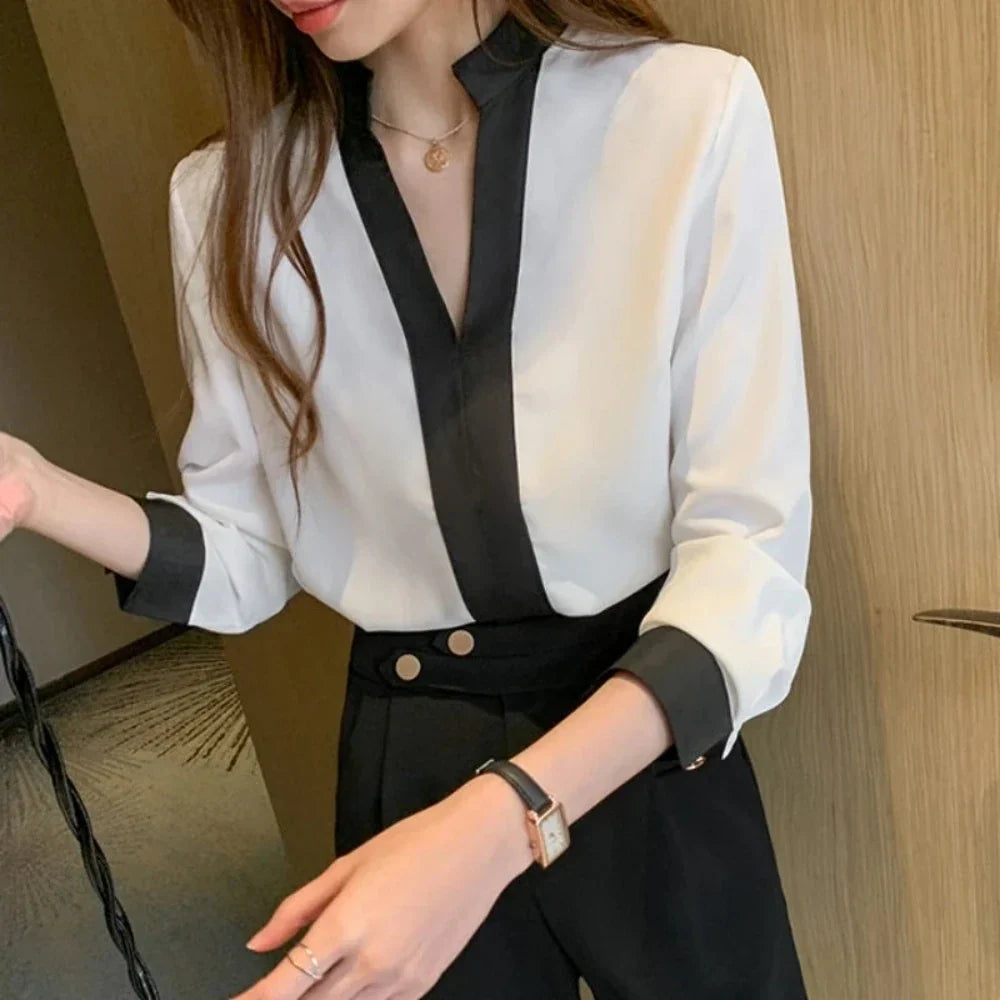 Korean-Inspired Women's Stand Collar Top