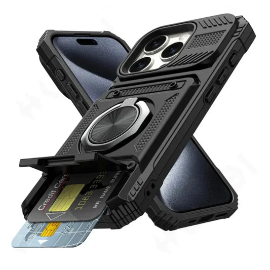 Magnetic Kickstand iPhone Armor Card Slot Protective Case