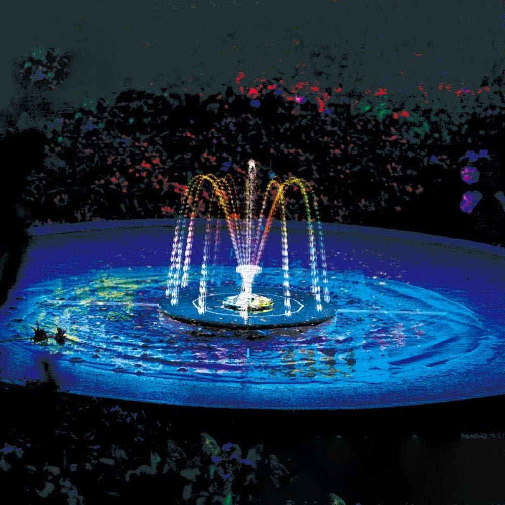 LED-Lit Solar Fountain for Your Garden