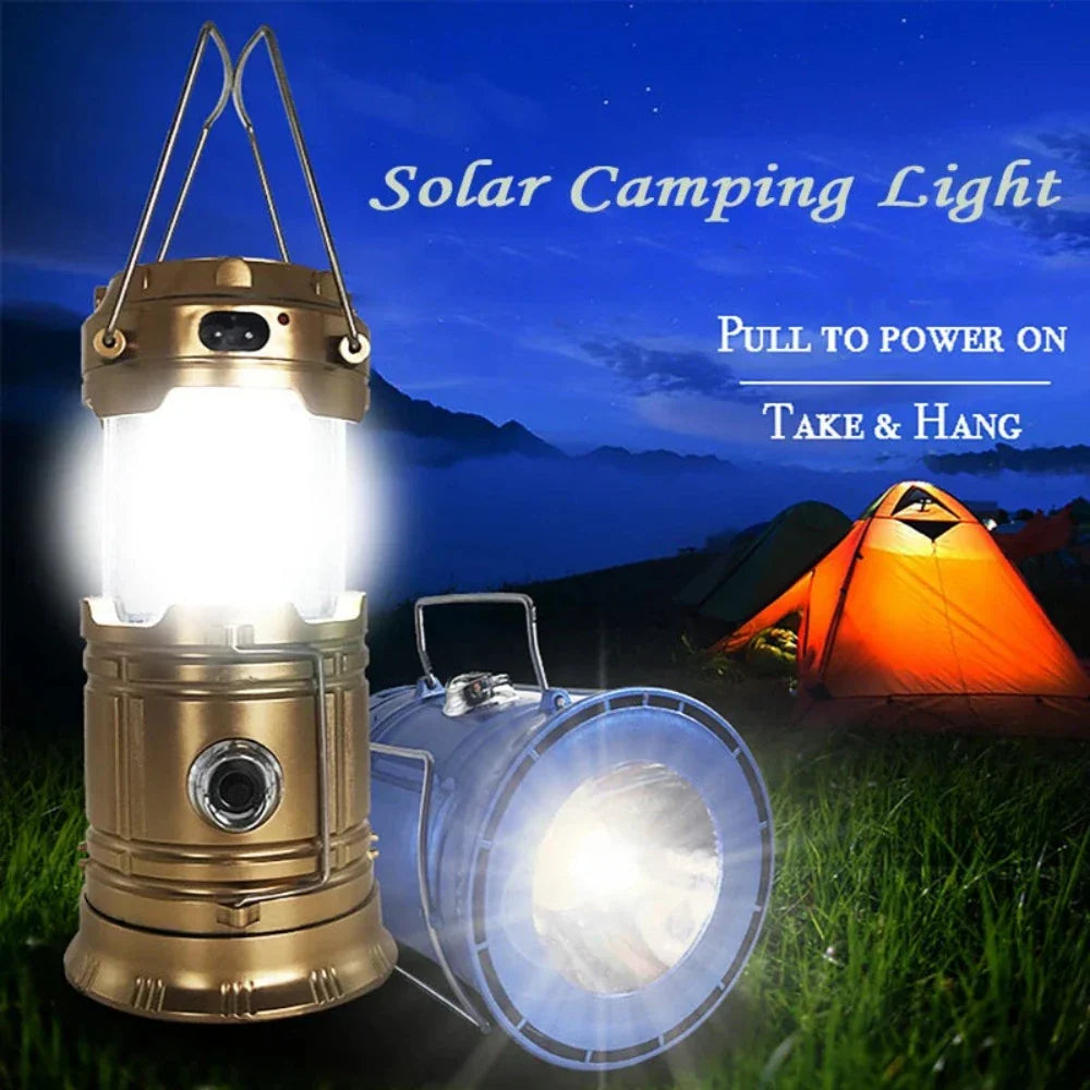 Vintage-Themed LED Camping Lamp with USB Connectivity
