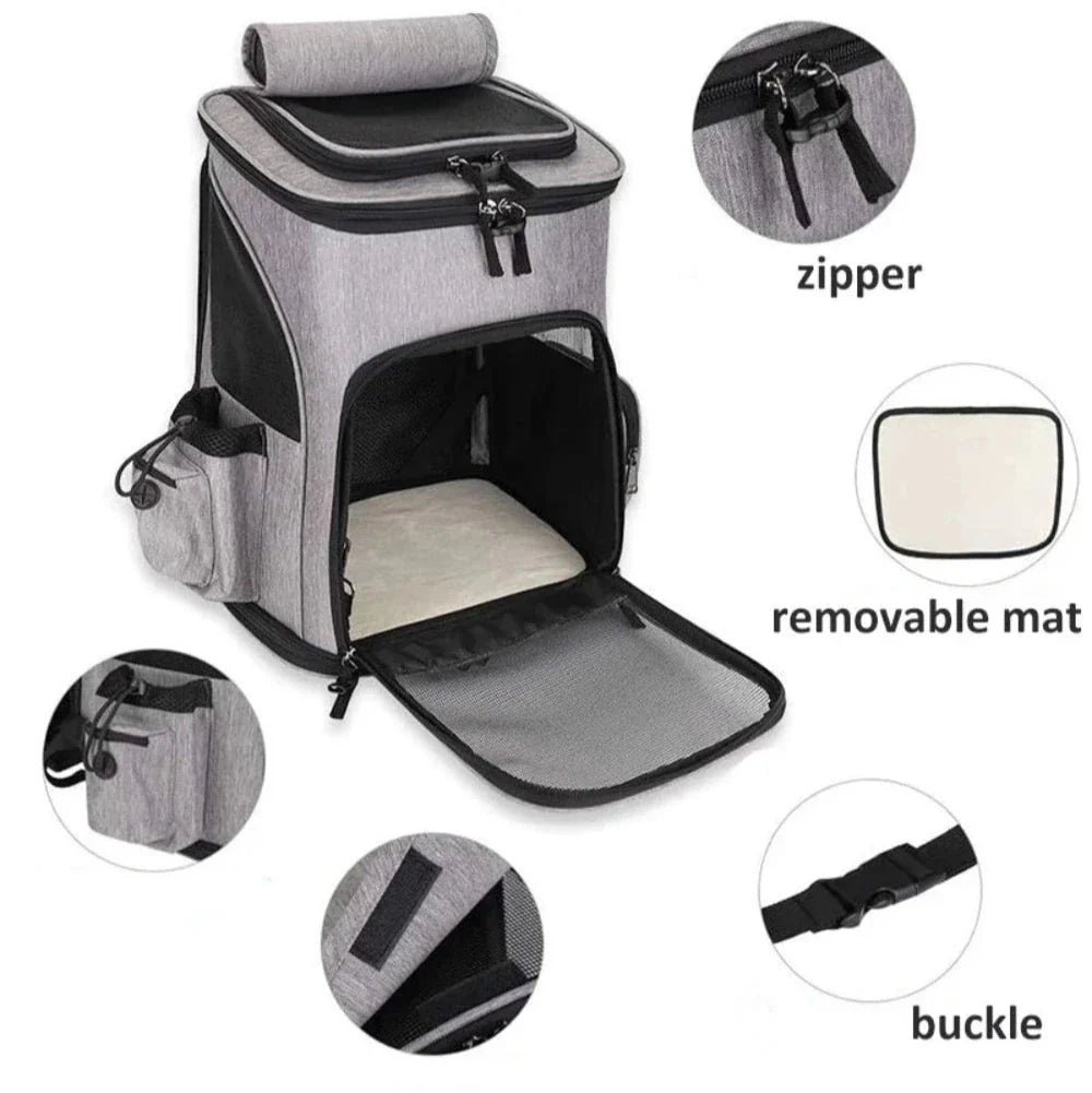 Pet Carrier Backpack with Foldable Design for Comfortable Travel with Your Furry Friend
