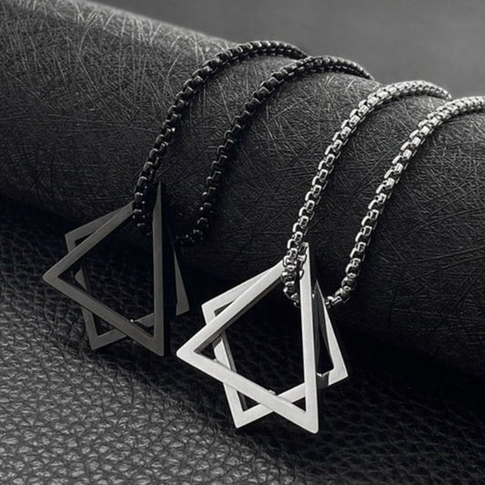 Triangle and Square Geometric Necklace