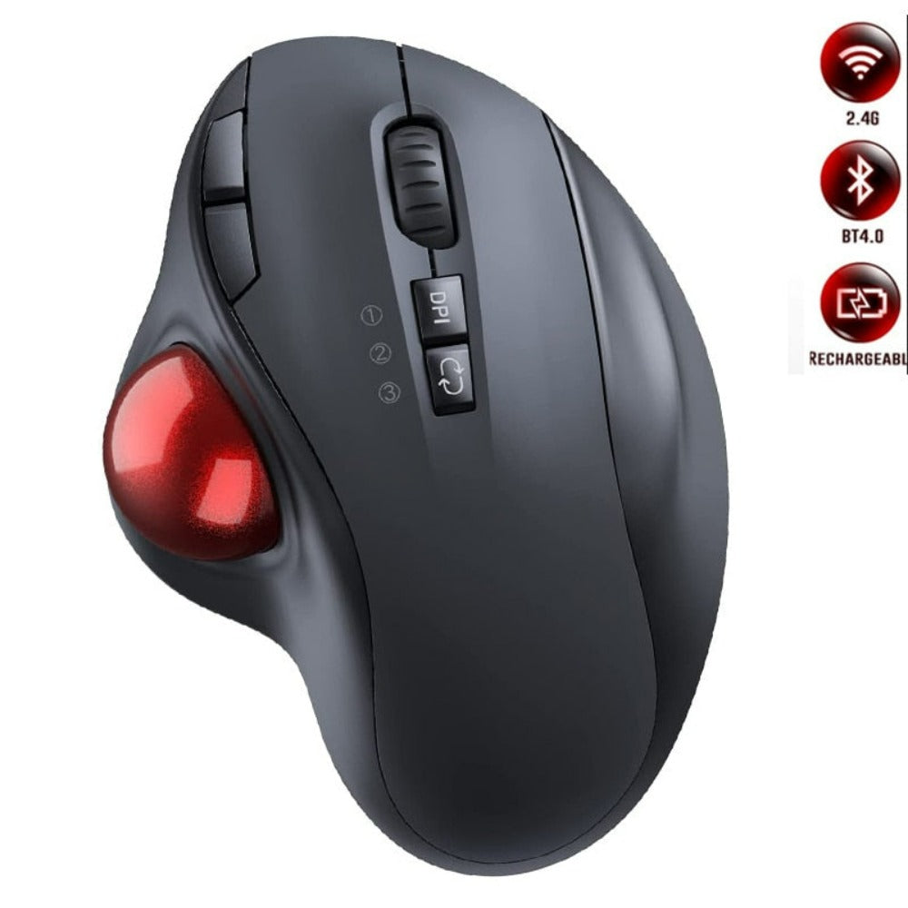 Dragon Wireless Trackball Mouse with 2.4Ghz and Bluetooth Connectivity