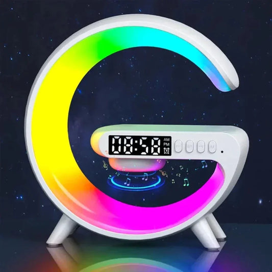 DeskTop Wireless Charging Station with Bluetooth Speaker - 5.9" RGB