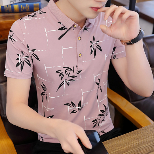 Polo Shirt for Men with Floral Patterns